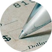 pen writing a check